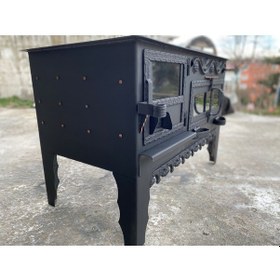 Resim Rize Kuzinesi Döküm Izgaralı Kuzine Soba Odun Kömür Sobası 