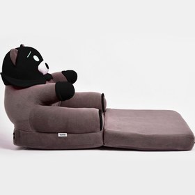 Resim Beibons Anti Bakteriyel Portatif Katlanabilir Sünger Çocuk Koltuğu - Panda, Ayıcık Koltuk Gri Siyah 