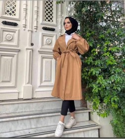 Resim unika boutique Kadın Kolu Lastikli Trençkot 