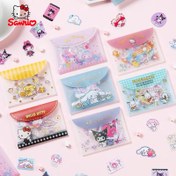Resim Resmi Sanrio Sevimli Kuromi Sticker Seti Hello Kitty, Cinnamoroll Karikatür DIY Stickerlar ve My Melody Saklama Çantası 