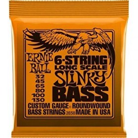 Resim Ernie Ball P02838 Slinky Nickel 32-130 (6 Telli) Bas Gitar Teli 