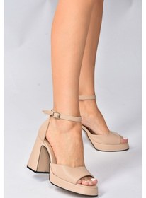 Resim Fox Shoes Ten Kalın Platform Topuklu Kadın Ayakkabı K404100209 