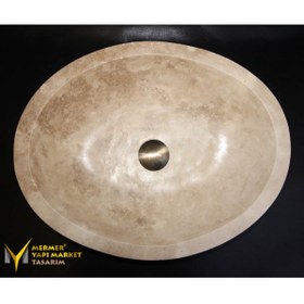 Resim Genel Markalar Traverten Oval Tasarım Lavabo 