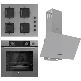 Resim Steamart & Fryart Ss Serisi Gri Cam Ankastre Set (SS208 - XE64CPR - D088) 