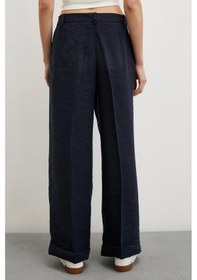 Resim Never More Geniş Paça Palazzo Pantolon Lacivert 
