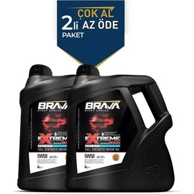 Resim Brava Extreme 9000 5W-50 Tam Sentetik Motor Yağı 2 x 4 L 