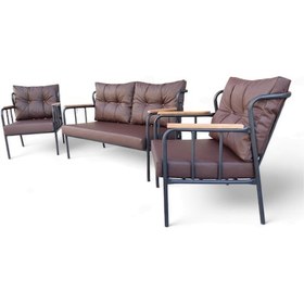 Resim Aryans Metal Deri Ofis Koltuk Takımları -2+1+1 