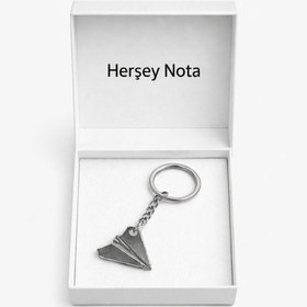 Resim Unisex Metal Uçak Anahtarlık Gümüş Renk Dayanıklı Şık Tasarım 