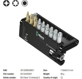Resim Wera Bit-Check 10 Universal 2 Bits Seti 05134200001 
