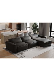 Resim hoom concept ORLANDO DERİ ÜÇLÜ SAĞ KÖŞE KOLTUK 