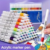 Resim 12 Renk Akrilik Boya Marker Kalemler Seti, Orta Nokta, Plastik, Taş, Ahşap, Cam, Metal, Seramik, Karton, Taş Boyama için - Boyama, Çizim, Renklendirme, Sanat ve El Sanatları için İdeal, Kokusuz, Uzun Ömürlü, Canlı Renkler ile Düzgün Uygulama, Profesyonel Sanat için Uygun, Mükemmel Hediye 
