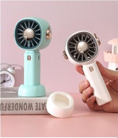 Resim 2 Adet El Tipi Standlı Vantilatör, Cep Vantilatörü Bir Mavi + Bir Beyaz 