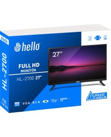 Resim Monte Lua Hello 27 Inc Full Hd LED Monitör Tv, Araba ve Karavan Uyumludur, 12 Volt Adaptörlü, 