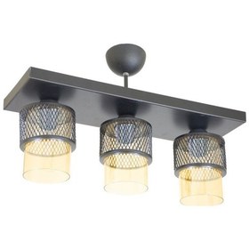 Resim Üçlü Bal Cam Kafes Model Modern Plafonyer Avize F 