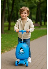 Resim Heybee Luggages Heybee Sevimli Canavar Scooter Mavi Çocuk Valiz Diğer 