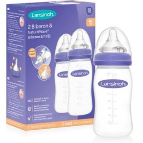 Resim Lansinoh Momma Biberon ve Natural Wave Biberon Emziği 240 ml x 2 adet 