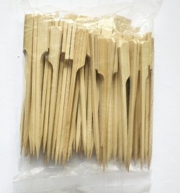 Resim Ahşap Yassı Tutamaklı Saplı Çöp Şiş 100'lü 12 CM 