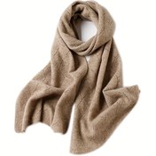 Resim YZNT Unisex Yumuşak Kaşmir Atkı - Kadınlar & Erkekler için Kalın Boşluklu Sıcak Kışlık Atkı, Bej Düz Renk, Günlük Dış Mekan Moda Aksesuarı, Soğuk Hava Gereçleri, Esnek Boyunluk 