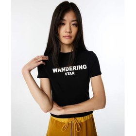 Resim Twist Slogan Aplikeli Kadın T-Shirt (TW6250070065) 