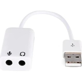Resim Kablolu 7.1 USB Ses Kartı 3.5mm Mikrofon Çevirici Dönüştürücü Adaptö 