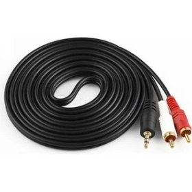 Resim Boblov 1.5 Metre Stereo Lale Kablo 3.5 mm Stereo 2 RCA Ses Sistemi Kablosu Aux 