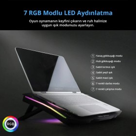 Resim Juo GT RGB Gaming Notebook Soğutucu 