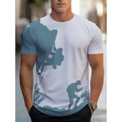 Resim Erkeklerin Zarif Tırmanma Siluet Grafikli T-Shirt - Ultra-Yumuşak Kumaş, Modern Kalıp, Rahat Stil, Fitness Tutkunları ve Açık Hava Sevginleri İçin Mükemmel - Cesur Moda Açıklaması, Çeşitli Durumlar İçin Uygun, Rahat Giyim Tee | Minimalist Grafik Tee | Konforlu Kalıp, Tırmanma Ekipmanı 