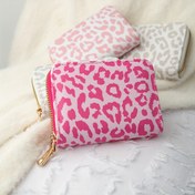 Resim 1 Adet Şık Leopar Desenli Kadın Cüzdanı - İnce Sentetik Deri Fermuarlı Kart Tutucu, Çoklu Yuvalar, Hafif & Taşınabilir, Pembe & Beyaz veya Siyah & Beyaz Tasarım, Günlük Kullanım veya Doğum Günleri, Noel, Öğretmenler, Anneler ve Daha Fazlası İçin Hediye Olarak Mükemmel, Sevimli Cüzdan 