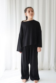 Resim Siyah Viskon Flowy Pant - Kız Çocuk - 5 Yaş 