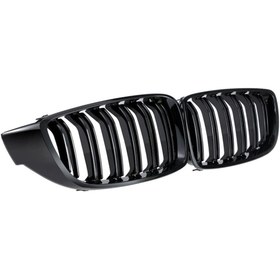 Resim Bmw 4 Serisi F32 2013-2019 İçin Uyumlu M4 Panjur (Çift Çizgi Böbrek) Piano Black 