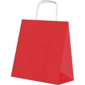 Resim Kraft Çanta Kırmızı 25X12X31 Orta 25 Li 