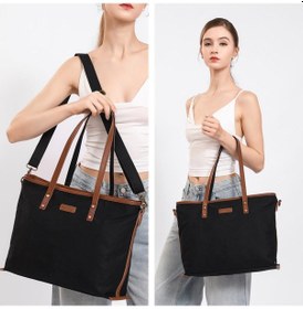 Resim Kanvas Kumaş Kadın Omuz Çantası Smart Bags 1330 Siyah 