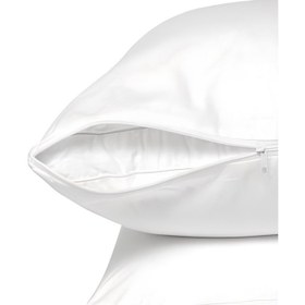 Resim Beyaz fermuarlı yastık mitili, yastık kılıfı 