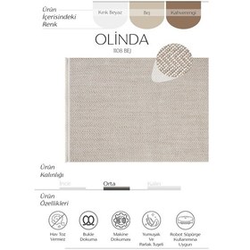 Resim Cool Halı Olinda 1108 Bej Oturma Odası Salon Halı Yumuşak İskandinav Halı Yolluk Bukle Makine Halısı 