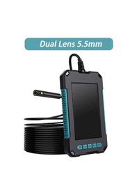 Resim Ekranlı Çift Kameralı 10 Mt Hafıza Kart Destekli Sert Kablo Yılan Endoskop Kamera 5.5 Mm 4.3 Inc-125383 