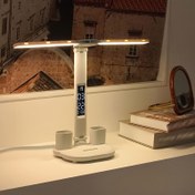 Resim 1 Adet Modern LED Masa Lambası Dijital Saat, USB Güçlü Ambient Masa Işığı, Dekoratif Gece Lambası Oda, Parti, Restoran, Cadılar Bayramı, Noel Hediyesi - Pil Gerekmez 