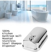 Resim 500ml Sabunluk Tutucu Duvara Monte Paslanmaz Çelik El Dezenfektanı Dispenseri Konteyner Mutfak Banyo Sıvı Dispenseri 