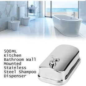 Resim 500ml Sabunluk Tutucu Duvara Monte Paslanmaz Çelik El Dezenfektanı Dispenseri Konteyner Mutfak Banyo Sıvı Dispenseri 