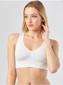 Resim Mistirik Rosella Model Kalın Askılı Büstiyer Spor Rahat Toparlayıcı Korse Sütyen Beyaz Renk Beyaz 