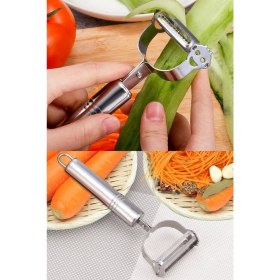 Resim Kitchen Damys Lüks Çok Amaçlı Meyve Sebze Salatalık Kabak Havuç Elma Soyacağı Çift Foksiyonlu Jülyen Soyucu 
