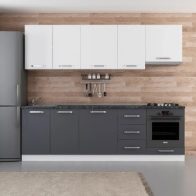Resim Minar 255 cm Mutfak Dolabı Beyaz Antrasit 255-A5 