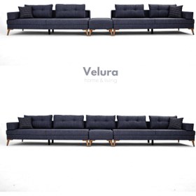 Resim Velura Home & Living Zeri Lobi Koltuğu & Şark Köşesi - Koyu Mavi 118 