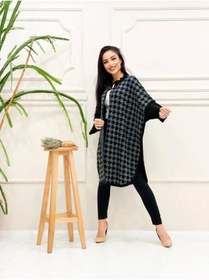 Resim 02Lady Fashion kadın kaz ayağı desenli panço 