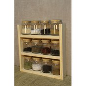 Resim Anra Mutfak Tezgah Üstü Ahşap Raf Baharatlık 