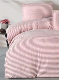 Resim Lastikli Çarşaflı Tek Kişilik Nevresim Takımı Saten Gül Kurusu Gül Kurusu 