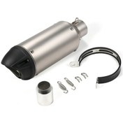 Resim Mufunye Evrensel 38-51mm Motosiklet Egzoz Borusu Kuyruk Egzoz Susturucu Atv Motosikletler İçin Fit Gümüş 