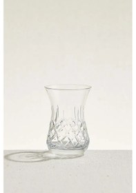 Resim Girist Diamonds Desenli Lüks Çay Bardak Takımı Şeffaf 