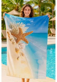 Resim Seadream Tropikal Desenli Plaj Havlusu 70x140 Cm Denizyıldızı Çok Renkli 