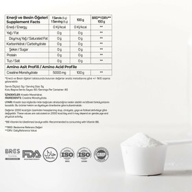 Resim Creatine Monohydrate Micronized - 200g (40 Servis) 