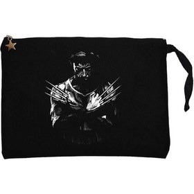 Resim Wolverine Logan Siyah Clutch Astarlı Cüzdan / El Çantası - Siyah 